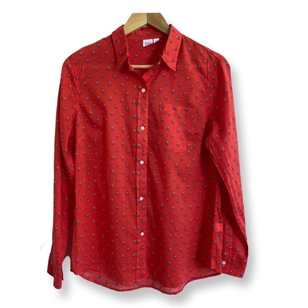 Gap Women's Floral Button Down Summer Shirt/Top. Size Medium. 100% Cotton